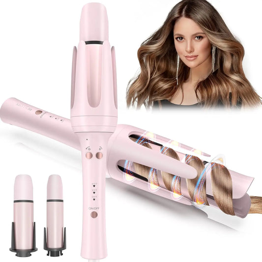 BESTOPE PRO Automatic Curling Iron Hair Curler, Replaceable Curling Wand with 2 Sizes Barrel (1", 1.25") & 3 Temps, Hair Waver