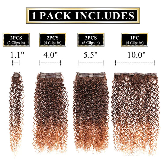 Synthetic Extensions Curly Hair Extensions Clip in 26Inch Kinky Curly Fake Hair Pieces For Women And daily wear Or Cosplay
