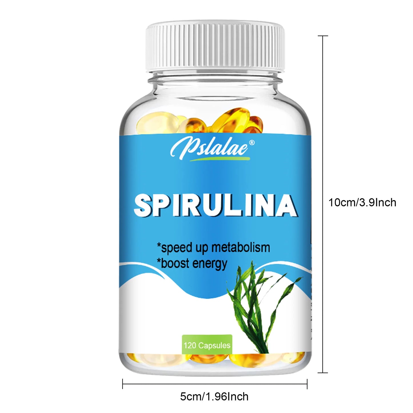 Organic Spirulina Capsules - Cardiovascular Health Eye & Brain Health, Antioxidant - 120 Capsules