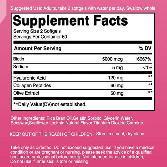 Ultra Strength Beauty Capsules - for Healthy Hair, Youthful Skin & Strong Nails - 120 Capsules