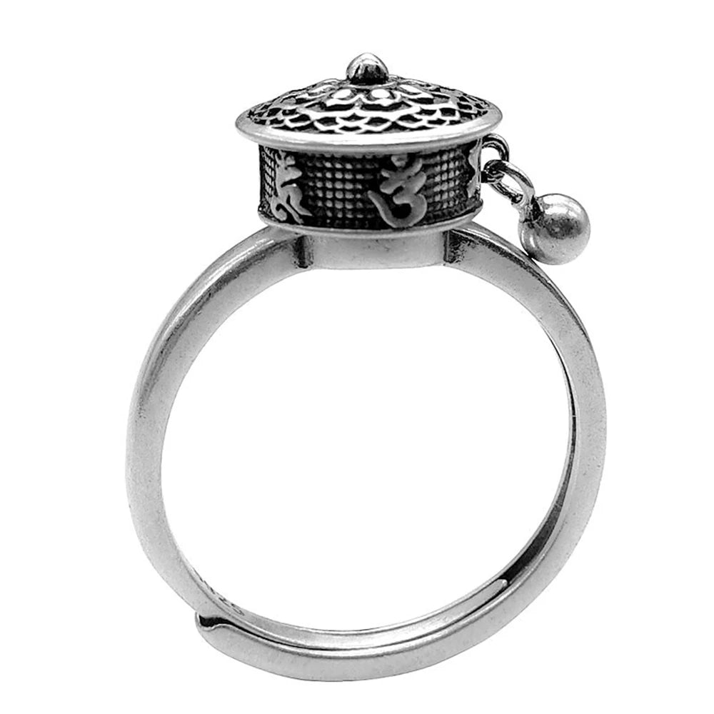 Vintage Spinner Rings Jewelry For Women Finger Ring women's Rings Trend Rotatable Lotus Anti Stress Buddhism Ring Anillos Mujer