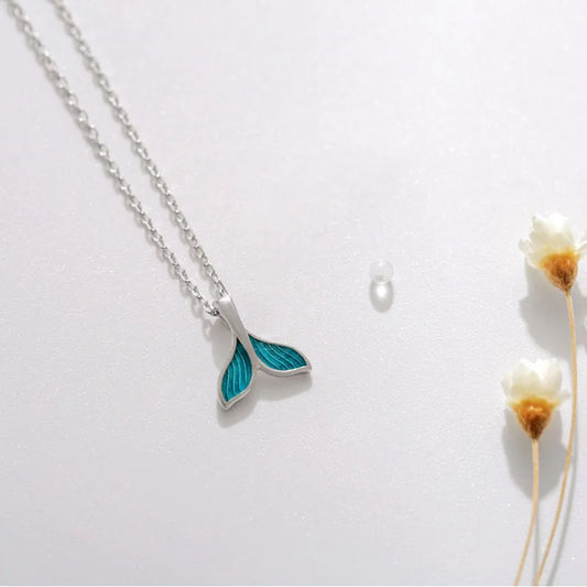 Fashion 925 Sterling Silver Fine Women's Jewelry Blue Fish Tail Anklet Bracelet Mermaid Ankle Chain Woman Best Gift Birthday