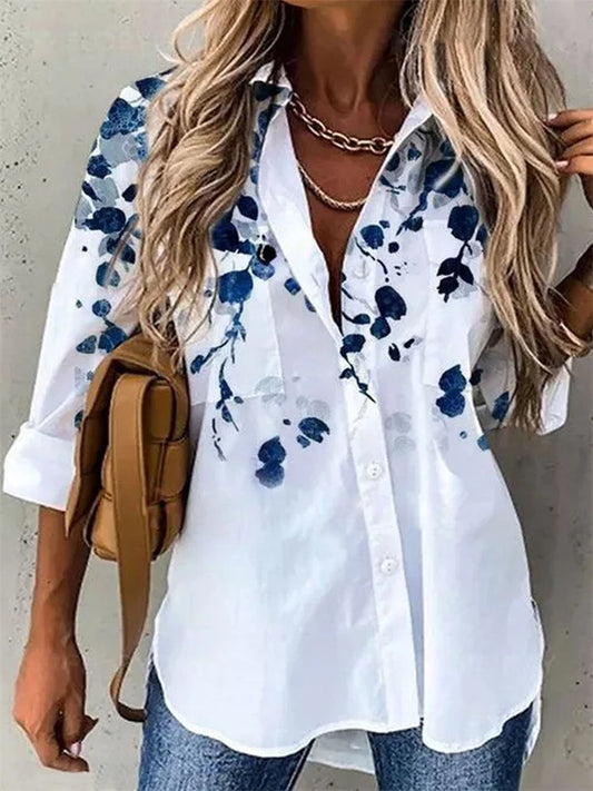 Fashion long-sleeved woman shirt casual shirt woman elegant blouse woman