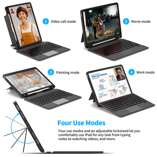 New! Wireless Keyboard for iPad Pro 12.9 11 10.9 10.5 10.2 Magnetic Detachable Keyboard for iPad Pro 11 2021 Tablet Keyboard