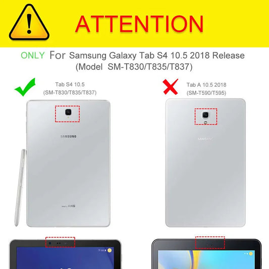 Cover For Samsung Galaxy Tab S4 10.5inch SM-T830 T835 Wi-Fi/4G LTE 2018 Tablet PU Flip Shell 360 Rotate Kickstand Protector Case