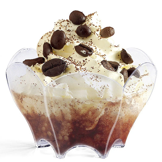 20 Pieces x Home Party Disposable Plastic Tableware Supplies, 70*44mm/60ml Petal Dessert Cake Bowl