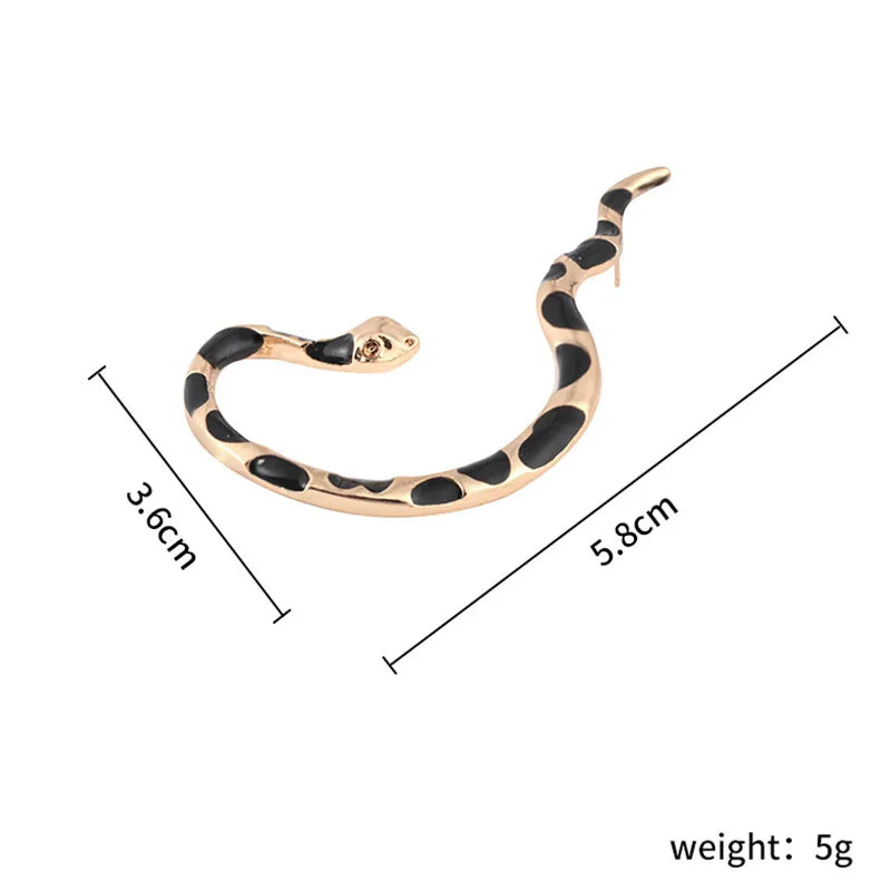 1Pcs Serpentine Snake Punk Hoop Earrings for Women Gothic Animal Charm Jewelry Cool Cobra Snake Ear Loop Fashion Women's Jewelry