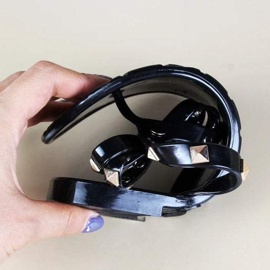 Slippers Hot Sale Fashion Women Flip Flops Summer Shoe Cool Beach Rivet Big Bow Flat Sandals Jelly Shoes Sandal Girls Size 36-42