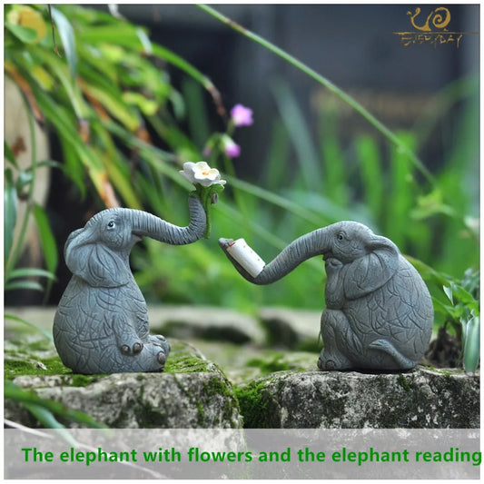 Everyday collection lucky elephant figurines fairy garden animal ornaments home decor tabletop decoration souvenir crafts