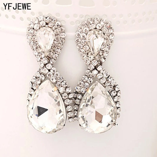 Hop Bijouterie Earring Studs Women's Droplets Shining Gold Silver Plated Crystal Drop Earrings Women Snowflake E017