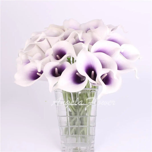 11Pcs Artificial Decorative Flowers Pu Real Touch 15 Colors Mini Calla Lily Wedding Party Home Table Christmas Decor Photo Props