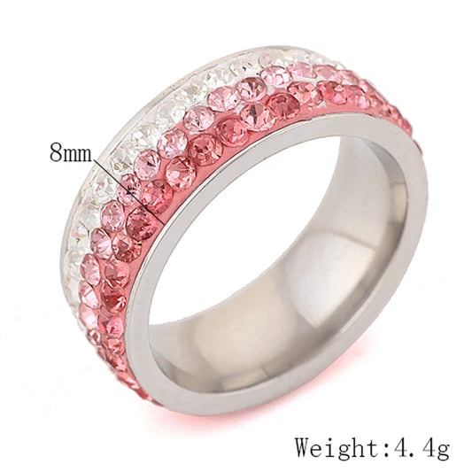 Christmas gift Czech crystal rings for women and girl High Quality stainless steel ring accessories jewelry Wholesale