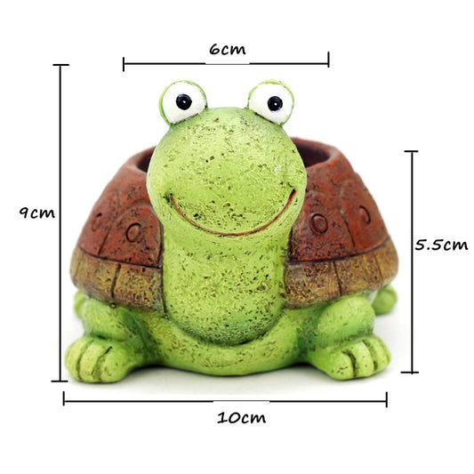 Cute Cartoon Turtle Planter for Succulents Cactus Plants, Decorative Flower Pot for Mini Bonsai, Fairy Garden Tabletop Decor
