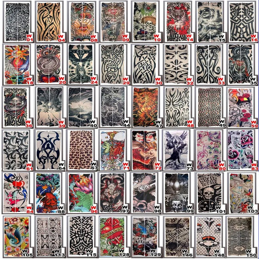 1pc hot sale tattoo sleeve styles elastic Fake 100%nylon Arm stocking beloved girl Buddha Wolf Dragon design halloween cool men