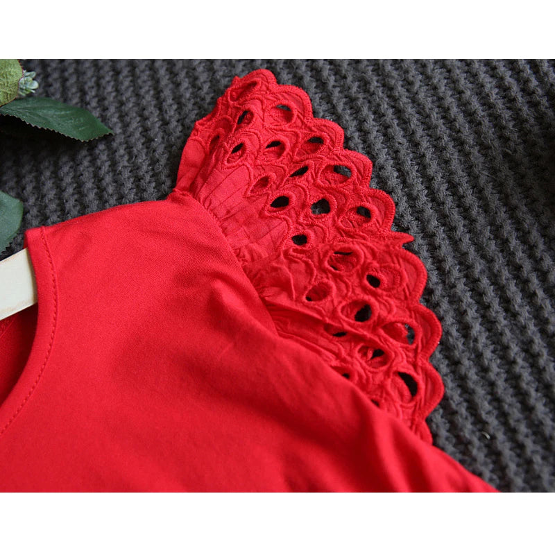 Humor Bear Girls Clothing Set New Summer Flower Hollow sleeve Tops +Shorts Kids Suits