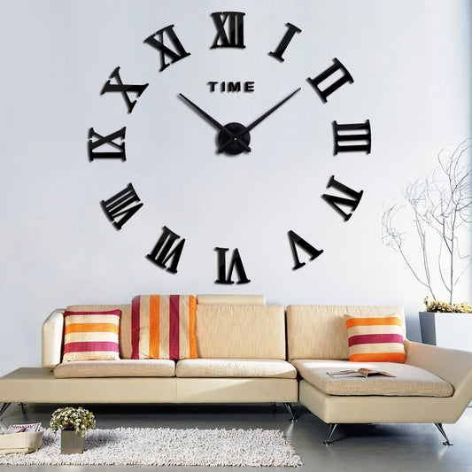 Diy Wall Cock Promotion New Home Decor Large Roman Mirror Fashion Modern Quartz Clocks Living Room Sticker Watch
