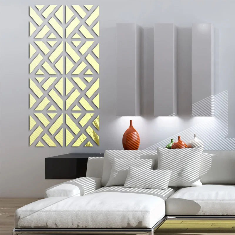 new wall stickers big 3d decor modern acrylic living home large mirror pattern surface diy real wall sticker