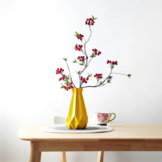 Nordic Porcelain Vase Matt Ceramic Vases Modern Flower Pot Diamond Plant Pot Study Hallway Home Decor Living Room Decoration