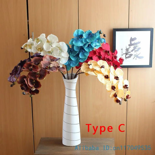1 Stem Silk Flower Artificial Moth Orchid Butterfly Orchid for New House Home Wedding Festival Decoration 6 Types 12 Colors F152