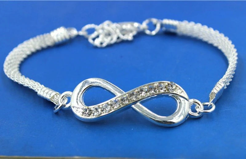 Rhinestone Infinity Bracelet Men's Women's Jewelry