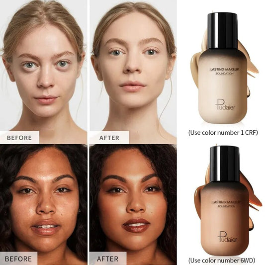 Pudaier 40ml Matte Makeup Foundation Cream For Face Professional Concealing Make Up Liquid Long-lasting Cosmetics