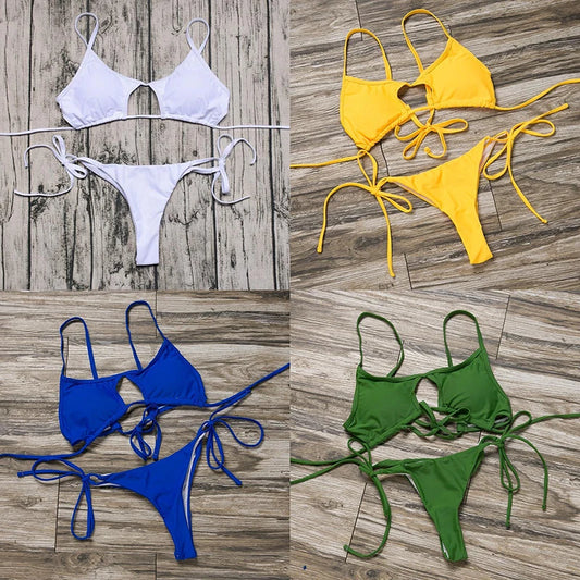 ZTVitality Sexy White Bikinis Push Up Bikini 2021 Hot Padded Bandage Low Waist Swimsuit Female Swimwear Women Brazilian Biquini