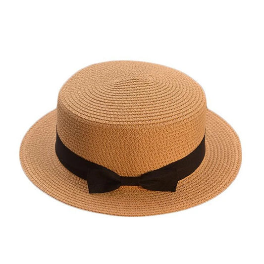 Fashion Parent-child sun hat Cute children sun hats bow hand made women straw cap beach big brim hat casual glris summer cap