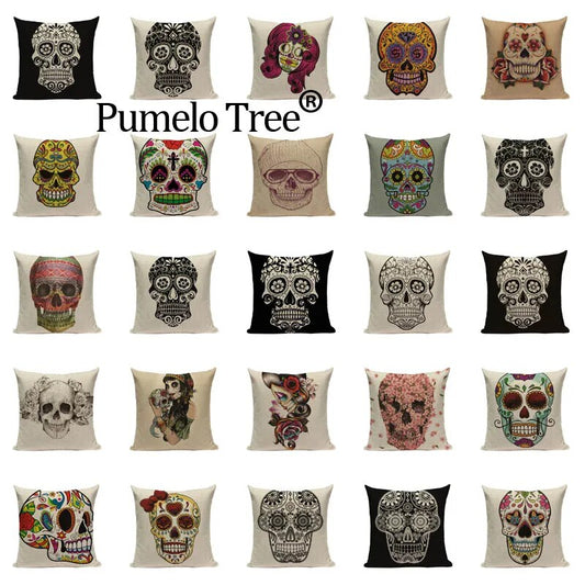 Halloween skull Cushion Cover Car Throw Pillow Cover 18x18 inches Pillowcase Home Decor Custom Fashion Linen