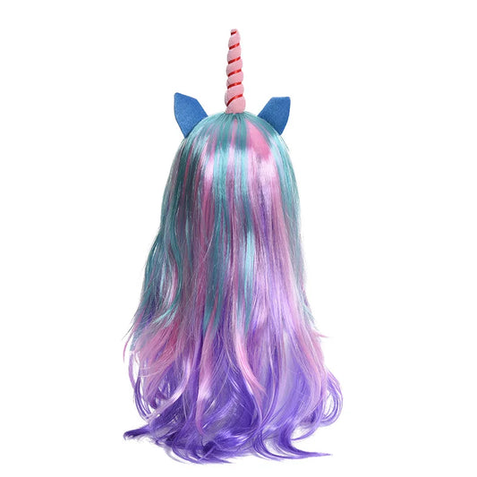 Unicorn European and American fake occurrence day party color cos wig headgear long curly hair suitable for any face shape