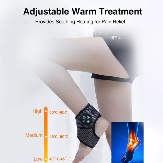 Smart Air Pressure Foot Massager Electric Ankle Brace Hot Compress Heating Multifunctional Vibration Pain Relief massageador