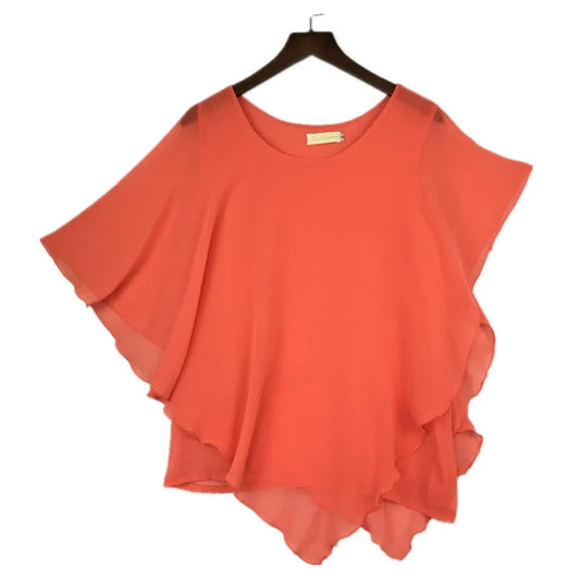2023 Summer women Chiffon casual Blouses & shirts blusas,batwing sleeve women chiffon shirt wome clothing