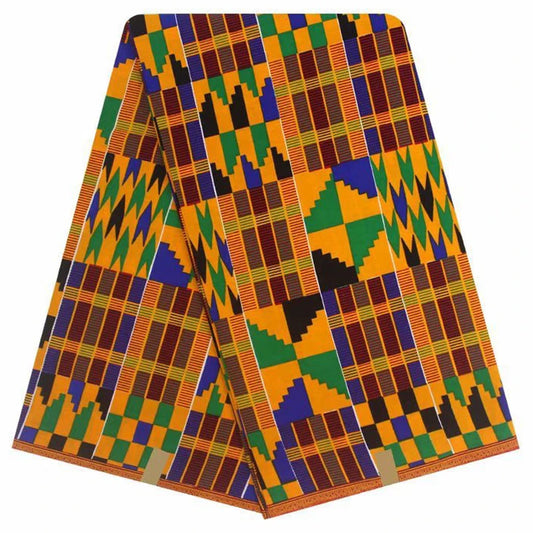 Africa Ankara Prints Ghana Kente Fabric Guaranteed Real Wax 100% Cotton High Quality African Sewing Pagne For Party Dress 6yards