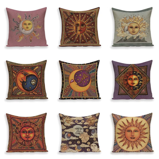 Picasso Plain Cushion Covers Sun Moon God Pillow Case Cover Sun Linen Yoga Home Decor Rustic Funda Cojin Vintage Kussenhoes