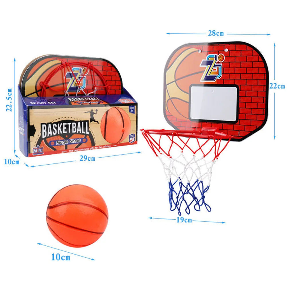 Children Kids Hanging Basketball Hoop Indoor Door Wall Mounted Mini Basket Ball Board Toy Set with Pump Boys Gift