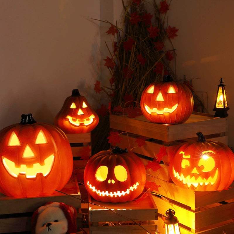 Big Pumpkin Lights Halloween Decorations Decoration Scene Layout Shopping Mall Pile Head Art Gallery Party Supplies Door Light-Emitting