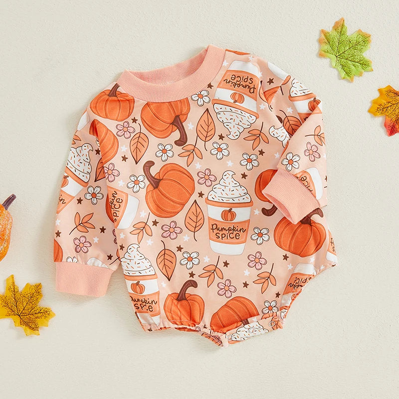 Newborn Baby Boy Girl Fall Winter Clothes Long Sleeve Bubble Sweatshirt Romper Cute Infant Outfit