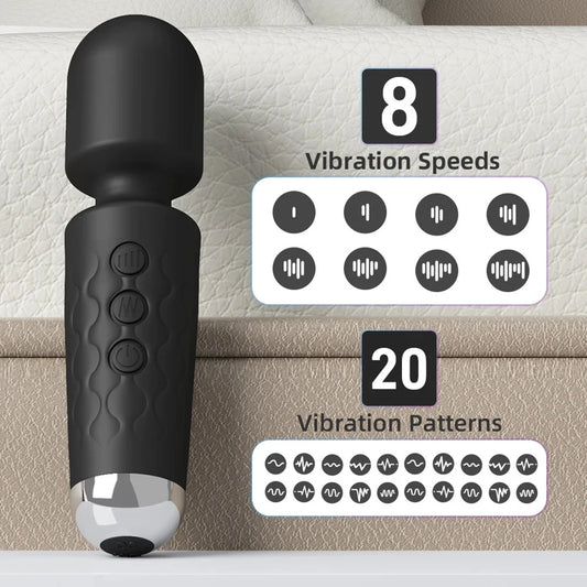 Portable Electric Massage Stick with 8 Adjustable 20 Modes, Suitable for The Back/Neck/Legs/Waist, Relieving Fatigue