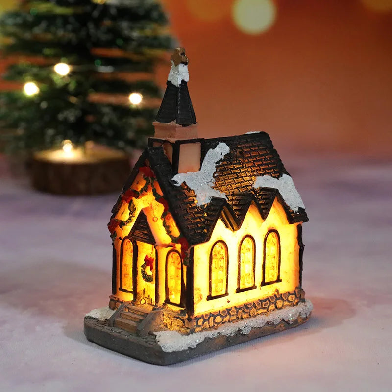Christmas Decorations LED Night Lights Luminous Micro Landscape House Children's Creative Gift Christmas New Year Ornaments