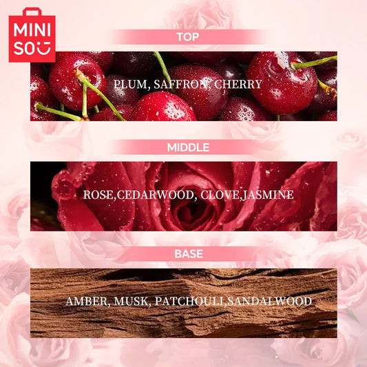 MINISO ROSE SECRET Women Perfume Original Luxury Floral Fruity Eau De Toilette Designer Fragrance For Woman Body Spray 30ml
