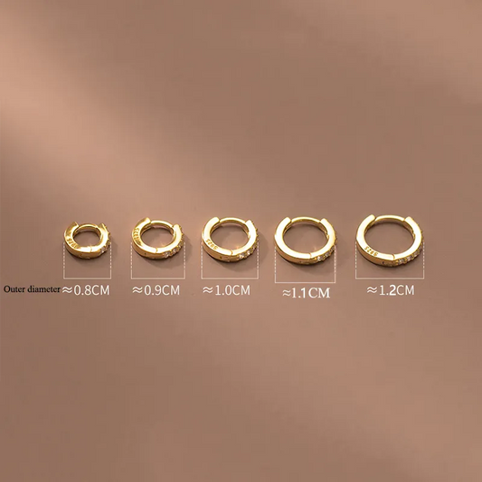 WANTME Silver Earrings for Women 925 Sterling Silver 8/9/10/11/12mm Hoop Earrings Fashion Simple Piercing Jewelry Female