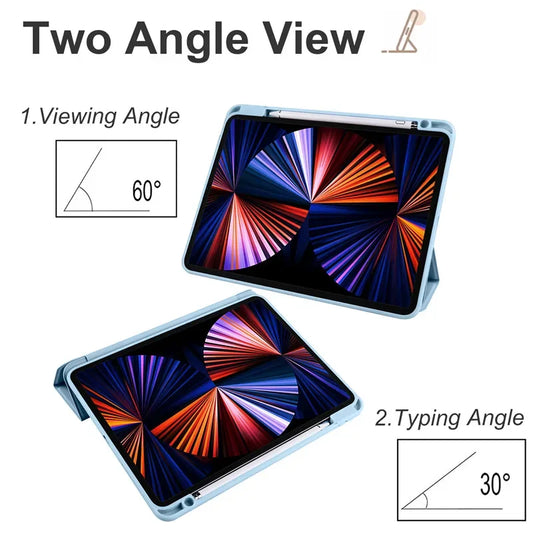 For iPad Pro 12.9 Case 2022 Tablet Case with Pencil Holder Clear Hard Cover Funda for iPad Pro 12 9inch 2022 2021 2020 2018 Case