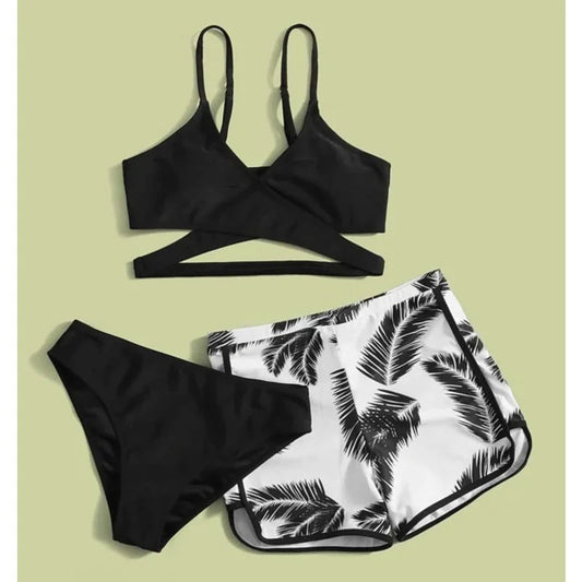 New Sexy Three-Piece Bikinis 2024 Women's Swimwear Push Up Female Swimsuit Swimming Bathing Suits Brazilian Bikini Set Beachwear