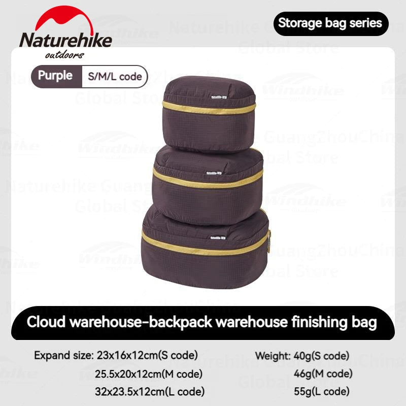 Naturehike 3 Pcs Set Travel Storage Bag Luggage Clothing Underwear Makeup Portable Suitcase Packing Cube Bag Home Storage Nylon