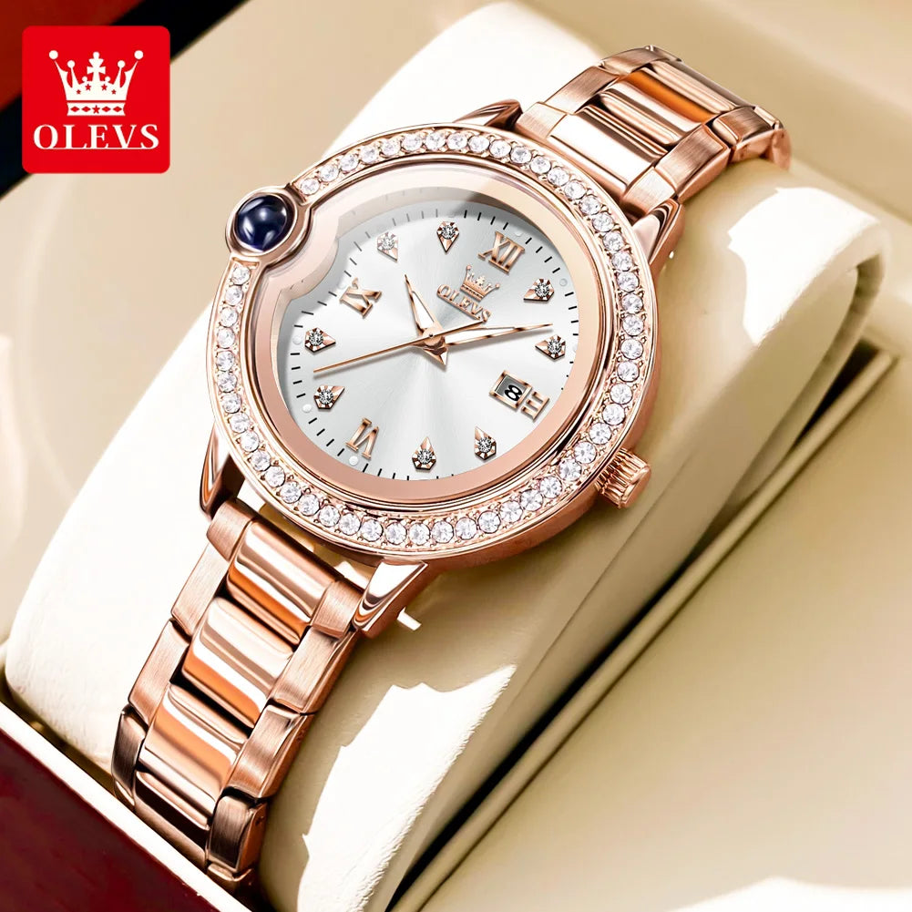 OLEVS 5588 Original Certification Women's Watches Love Expressing Watch Quartz Watch for Lady's Waterproof Date Dress Wristwatch