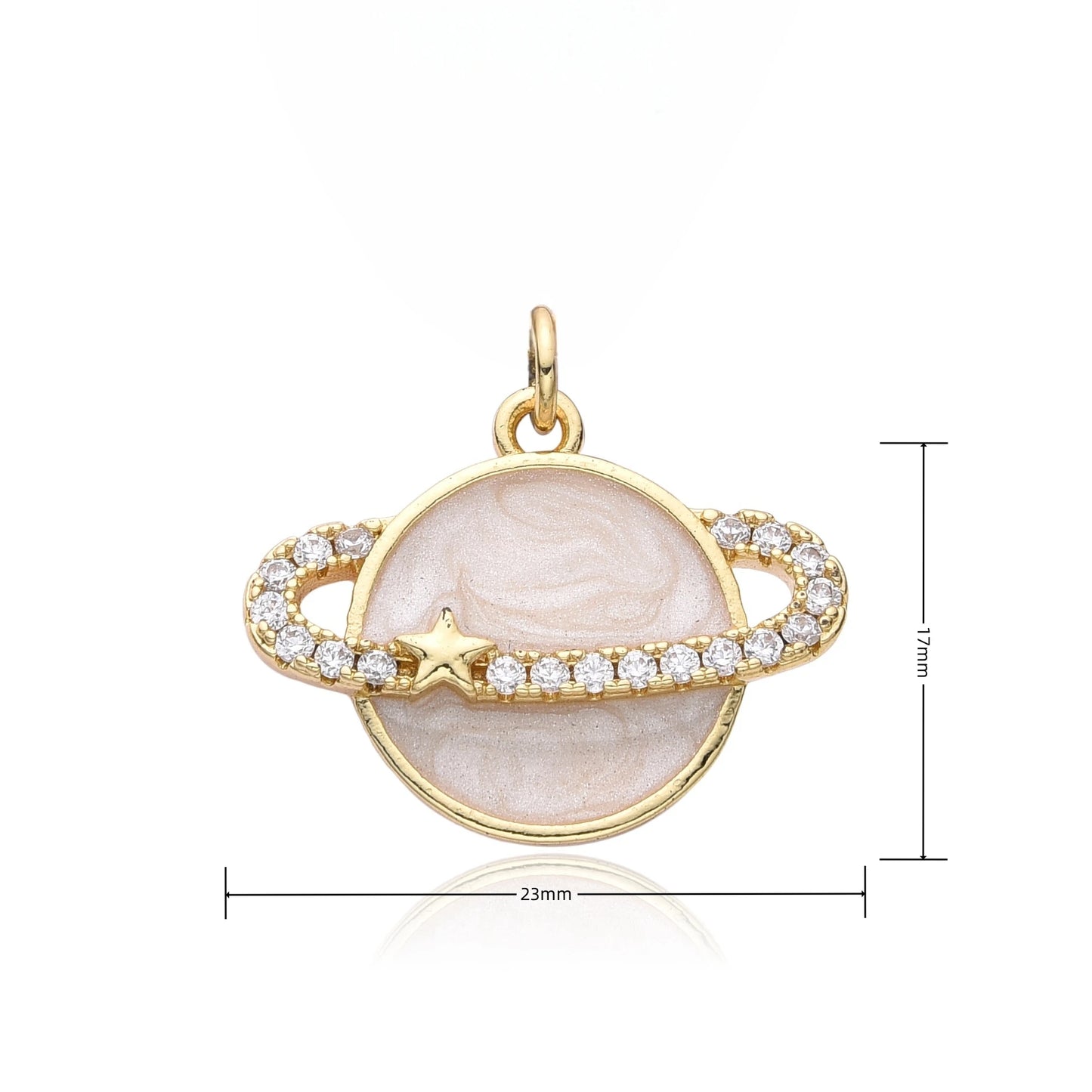 Y2K Gold Color Saturn Charms Micro-inlaid CZ Necklace for Women Planet Choker Chain Pendant DIY Jewelry Christmas Gift Wholesale