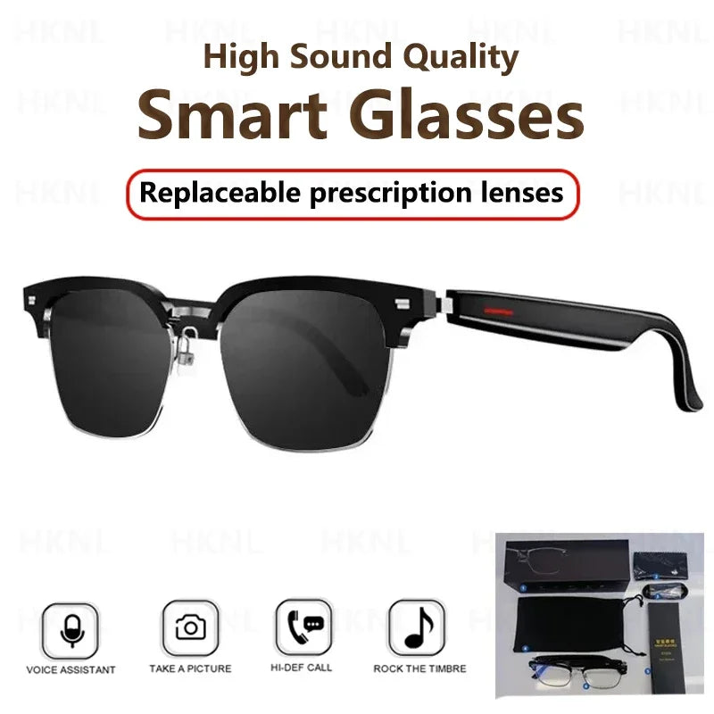 New Smart Glasses Men Music Sunglasses Earphones Wireless Bluetooth Headset HIFI Sound Headphone Driving Glasses Hands-free Call