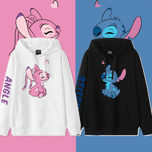 Disney Winter Couples Hoodie Stitch Sweater Loose Jacket Clothes Women's Tops