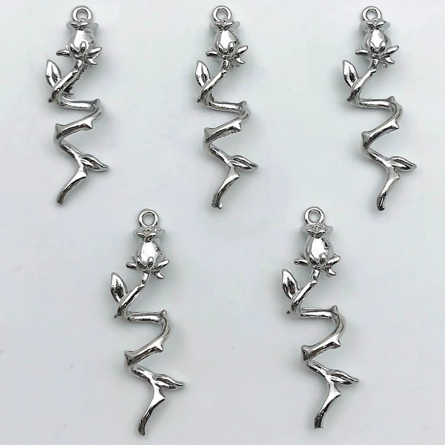 5Pcs Metal Alloy Charms Black Series Sweet and Cool Style Butterfly Cross Flower Shape Pendants Decorations For Jewelry Making