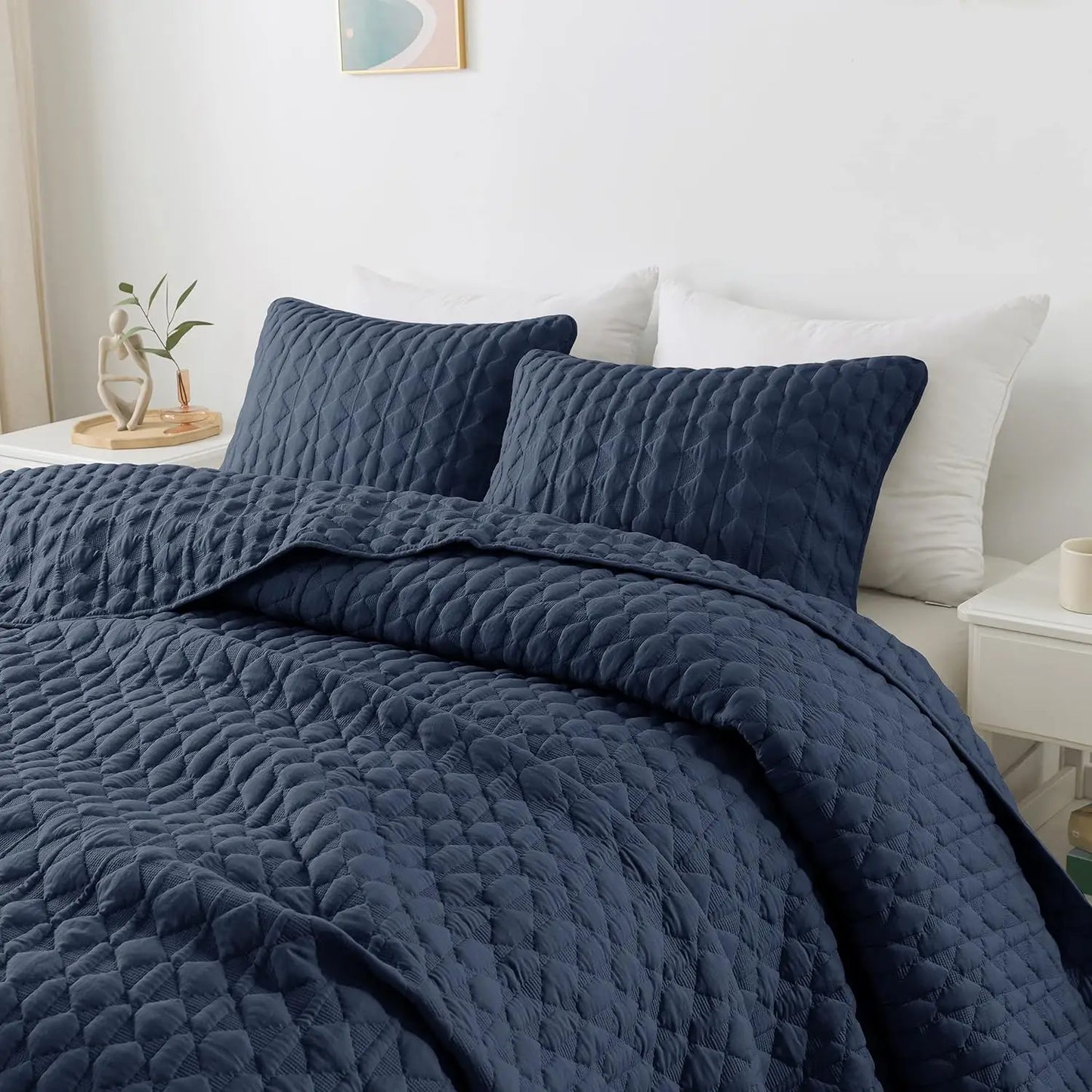 Quilt Bedding Sets with 2 Pillow Shams, Lightweight Soft Bedspread Coverlet, Quilted Blanket Thin Comforter Bed Cover,3 Pieces,