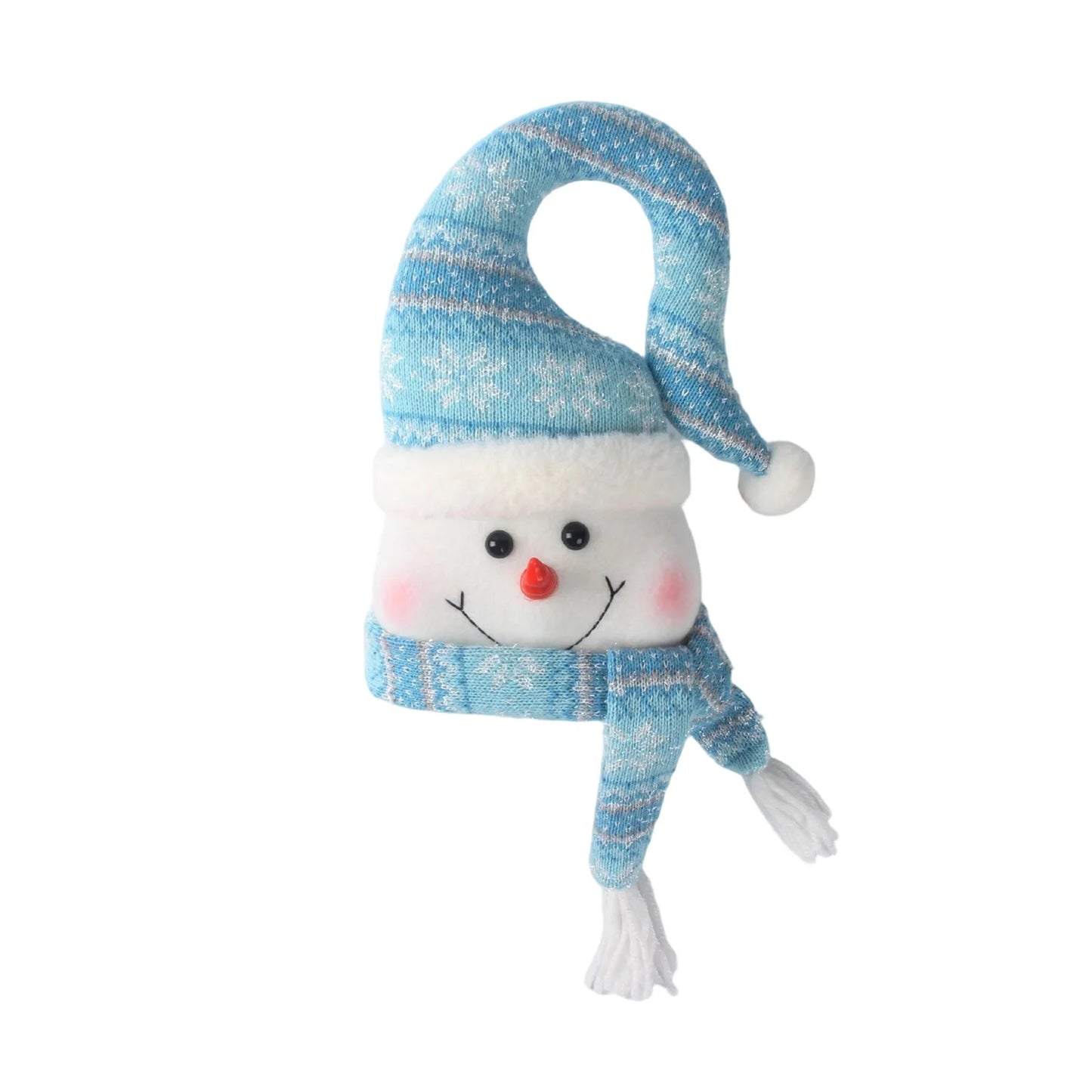 Christmas Lighted Blue Snowman Ornament Glowing Snowman Ocean Style Creative Christmas Gifts Home Door Hanging Decoration